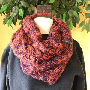 Zoozatz Blue and Orange Knit Infinity Scarf